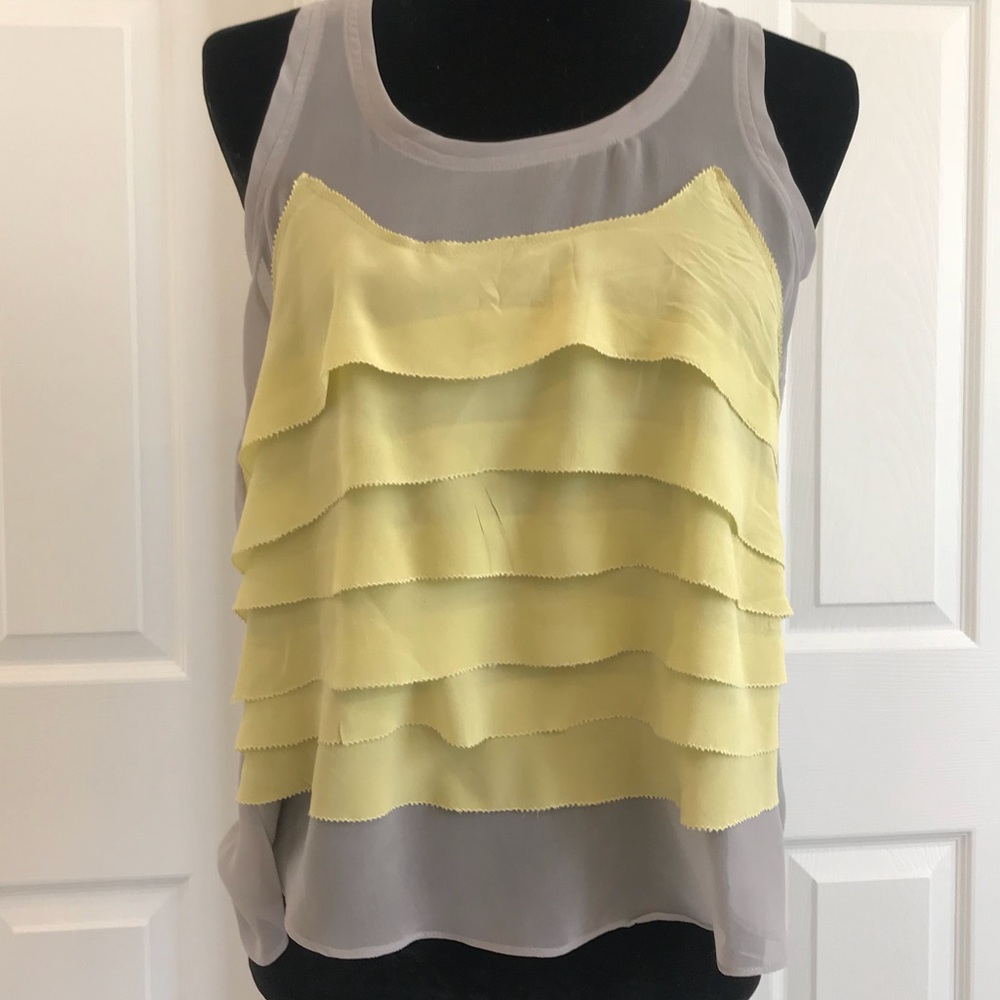 Silk Ruffle front tank